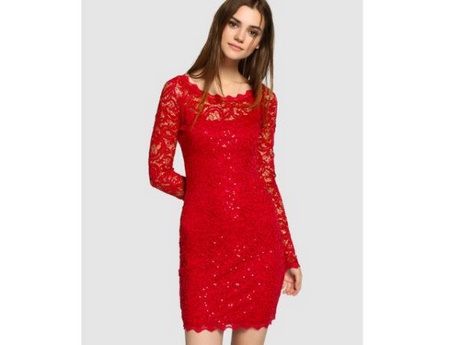 vestido-rojo-encaje-corto-65_19 Къса дантелена червена рокля