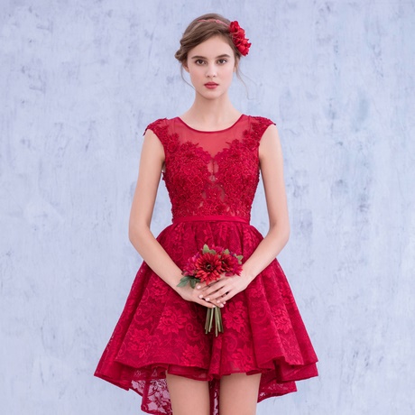 vestido-rojo-encaje-corto-65_3 Къса дантелена червена рокля