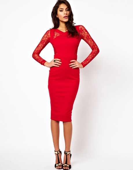 vestido-rojo-encaje-manga-larga-88_5 Червена дантелена рокля с дълъг ръкав
