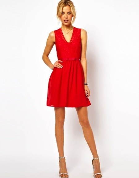 vestido-rojo-escote-v-38_7 Червена рокля с v-образно деколте