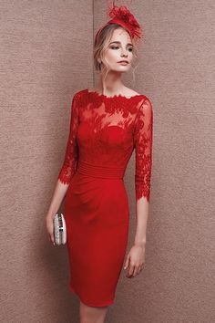 vestido-rojo-largo-encaje-03_14 Червена дълга дантелена рокля