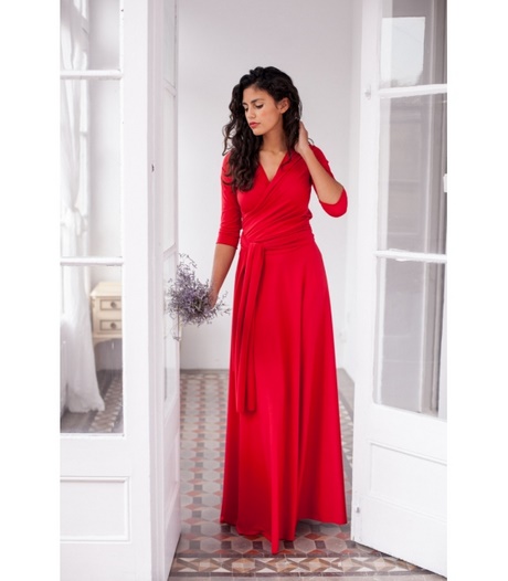 vestido-rojo-largo-manga-larga-06_17 Червена рокля с дълъг ръкав