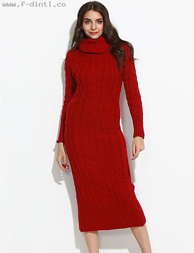 vestido-rojo-largo-manga-larga-06_19 Червена рокля с дълъг ръкав
