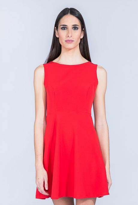 vestido-rojo-liso-94 Обикновена червена рокля