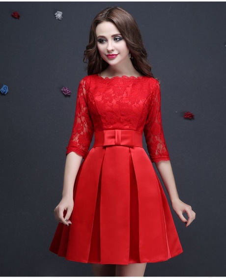 vestido-rojo-liso-94_3 Обикновена червена рокля