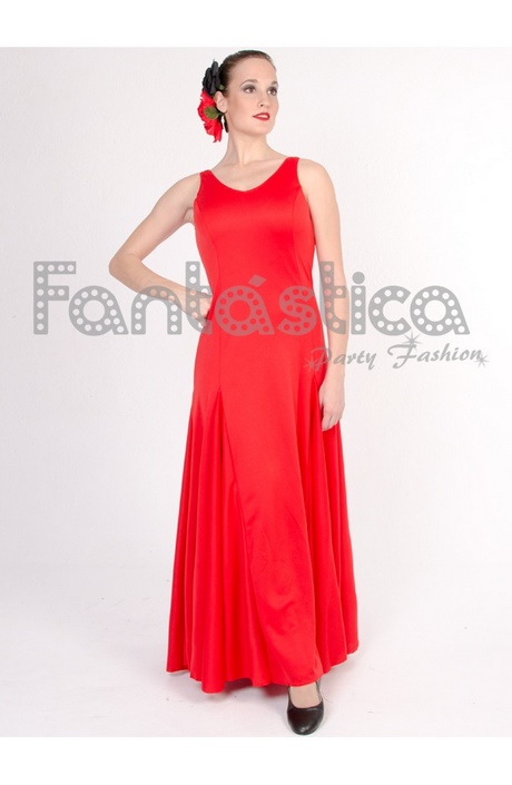 vestido-rojo-liso-94_4 Обикновена червена рокля
