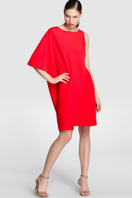 vestido-rojo-liso-94_7 Обикновена червена рокля