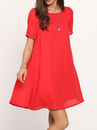 vestido-rojo-manga-corta-44_14 Червена рокля с къс ръкав