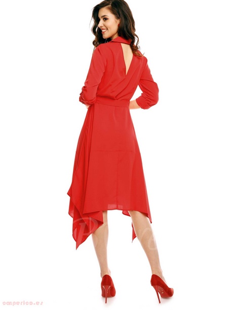 vestido-rojo-media-manga-25_17 Червена рокля с къс ръкав