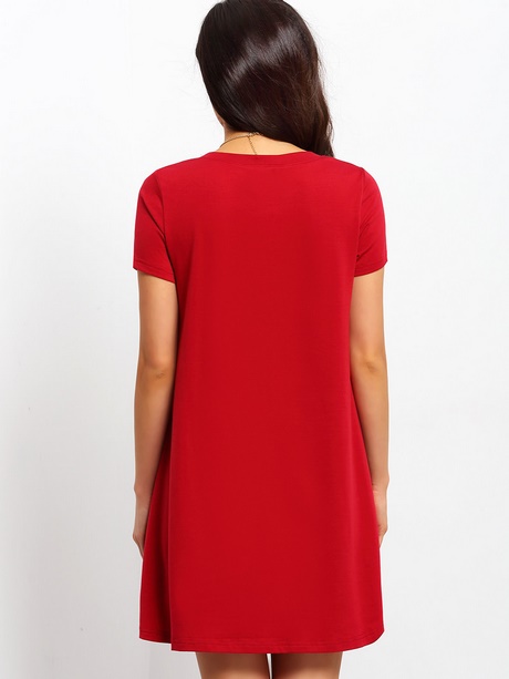 vestido-rojo-media-manga-25_4 Червена рокля с къс ръкав