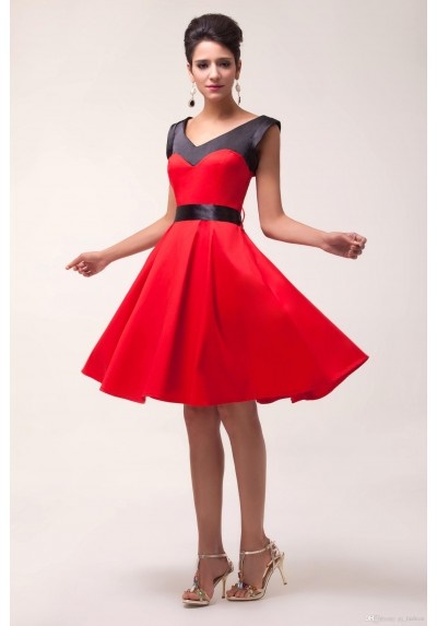 vestido-rojo-negro-40_6 Черна червена рокля