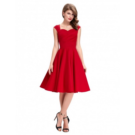 Реколта червена рокля