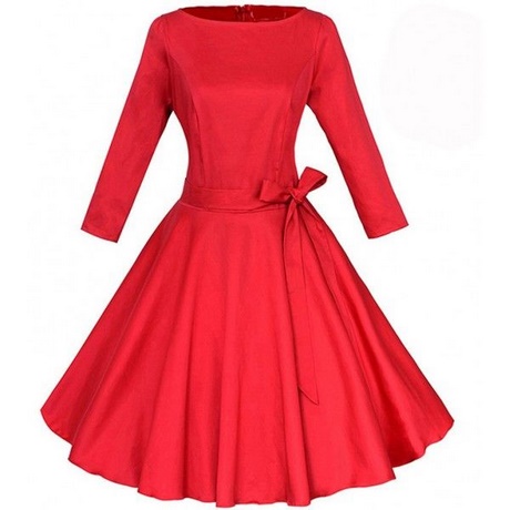 vestido-vintage-rojo-57_17 Червена реколта рокля