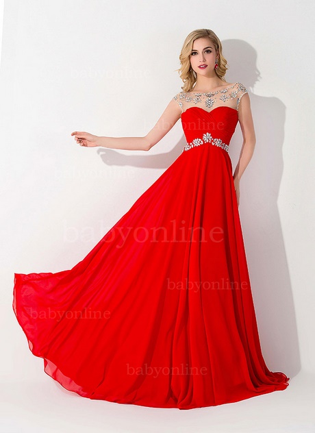 Дълги червени абитуриентски рокли