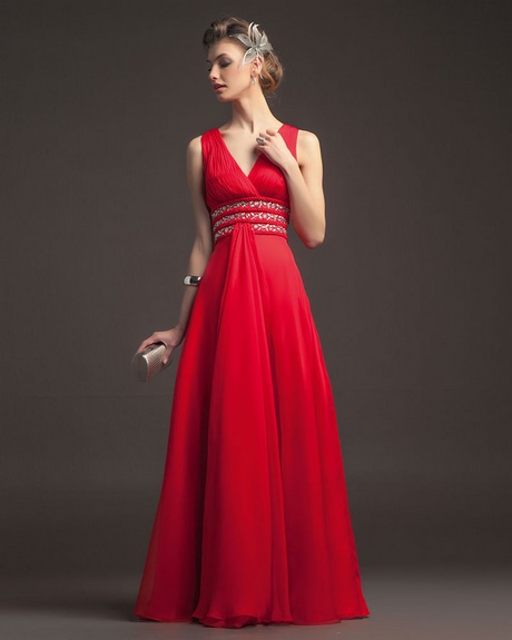 Червени дълги елегантни рокли