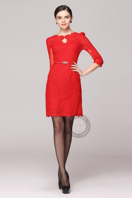 vestidos-rojos-cortos-con-manga-63_17 Къси червени рокли с ръкави