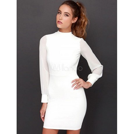 vestido-blanco-corto-con-escote-50_13 Къса бяла рокля с деколте