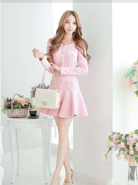 vestido-rosa-manga-larga-52_2 Розова рокля с дълъг ръкав
