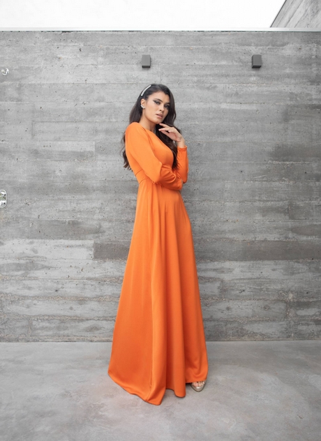 vestido-naranja-largo-70_11 Дълга оранжева рокля