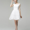 Бяла коктейлна рокля