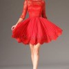 Къса червена рокля за бала