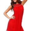 Къса червена вечерна рокля